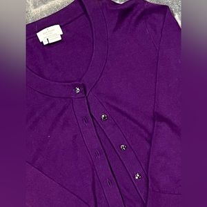 Kate Spade Purple Cardigan 3/4 Sleeve